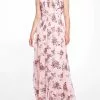 Marchesa Bridesmaids Halter Printed Lurex Chiffon Gown -Deals Marchesa Store M00193461045748 3339630640