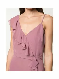 Marchesa Notte Asymmetric Neck Chiffon Ruffle Gown -Deals Marchesa Store M00193461107323 3735846610