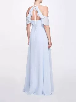 Marchesa Bridesmaids Cold-Shoulder Ruffle Chiffon Gown -Deals Marchesa Store M00193461107422 2043433675
