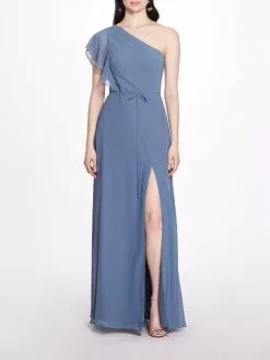 Marchesa Bridesmaids Cosenza Gown - Slate Blue