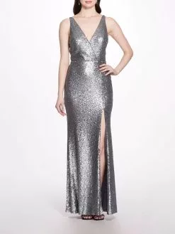 Marchesa Bridesmaids Cori Dress - Gunmetal