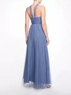 Marchesa Bridesmaids Ne Gown- Slate Blue -Deals Marchesa Store M00193461184164 2728099782