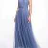 Marchesa Bridesmaids Ne Gown- Slate Blue -Deals Marchesa Store M00193461184164 3330971506