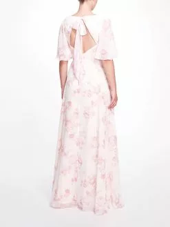 Marchesa Bridesmaids Rome Printed Gown - Blush -Deals Marchesa Store M00193461187202 2609006595