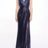Marchesa Bridesmaids Atrani Gown - Shiny Midnight -Deals Marchesa Store M00193461247623 1796217611