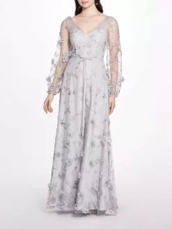 Marchesa Bridesmaids Avellino Gown - Dove Grey