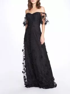 Marchesa Bridesmaids Portici Gown - Black