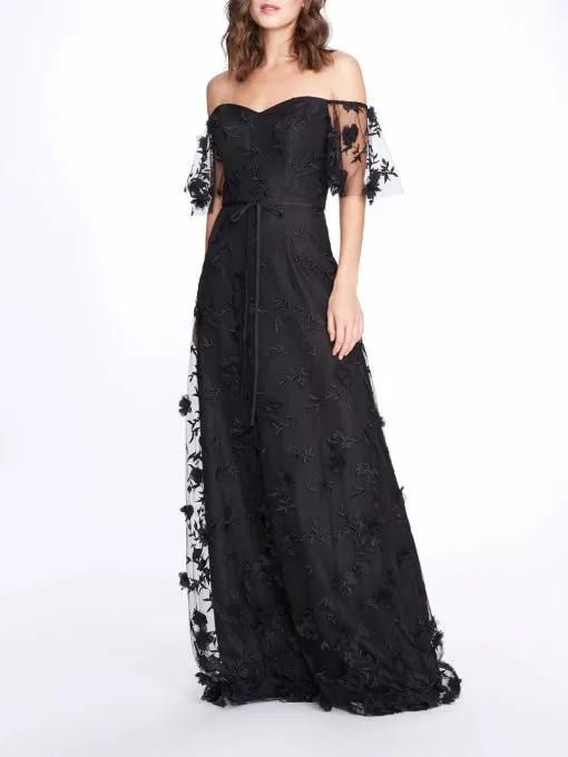 Marchesa Bridesmaids Portici Gown - Black -Deals Marchesa Store M00193461262015 487746436
