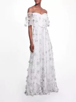 Marchesa Bridesmaids Portici Gown - Dove Grey