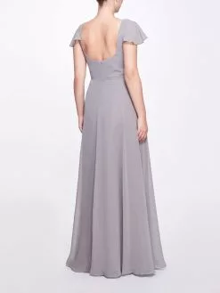 Marchesa Bridesmaids Teramo Gown - Gunmetal -Deals Marchesa Store M00193461265320 1323007159