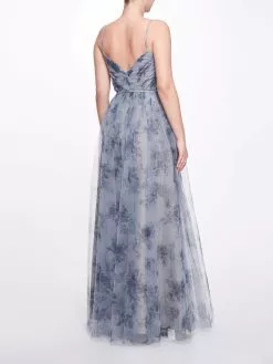 Marchesa Bridesmaids Tivoli Gown - Dusty Blue -Deals Marchesa Store M00193461322870 1935941336