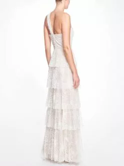 Marchesa Notte One Shoulder Beaded Glitter Gown -Deals Marchesa Store M00193461349105 4053580132