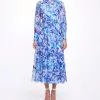 Marchesa Notte Abstract Floral Printed Chiffon Maxi Dress -Deals Marchesa Store M00193461362708 2423222174