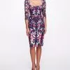 Marchesa Notte Embroidered Tulle Cocktail Dress - Navy Multi -Deals Marchesa Store M00193461392743 1638137808