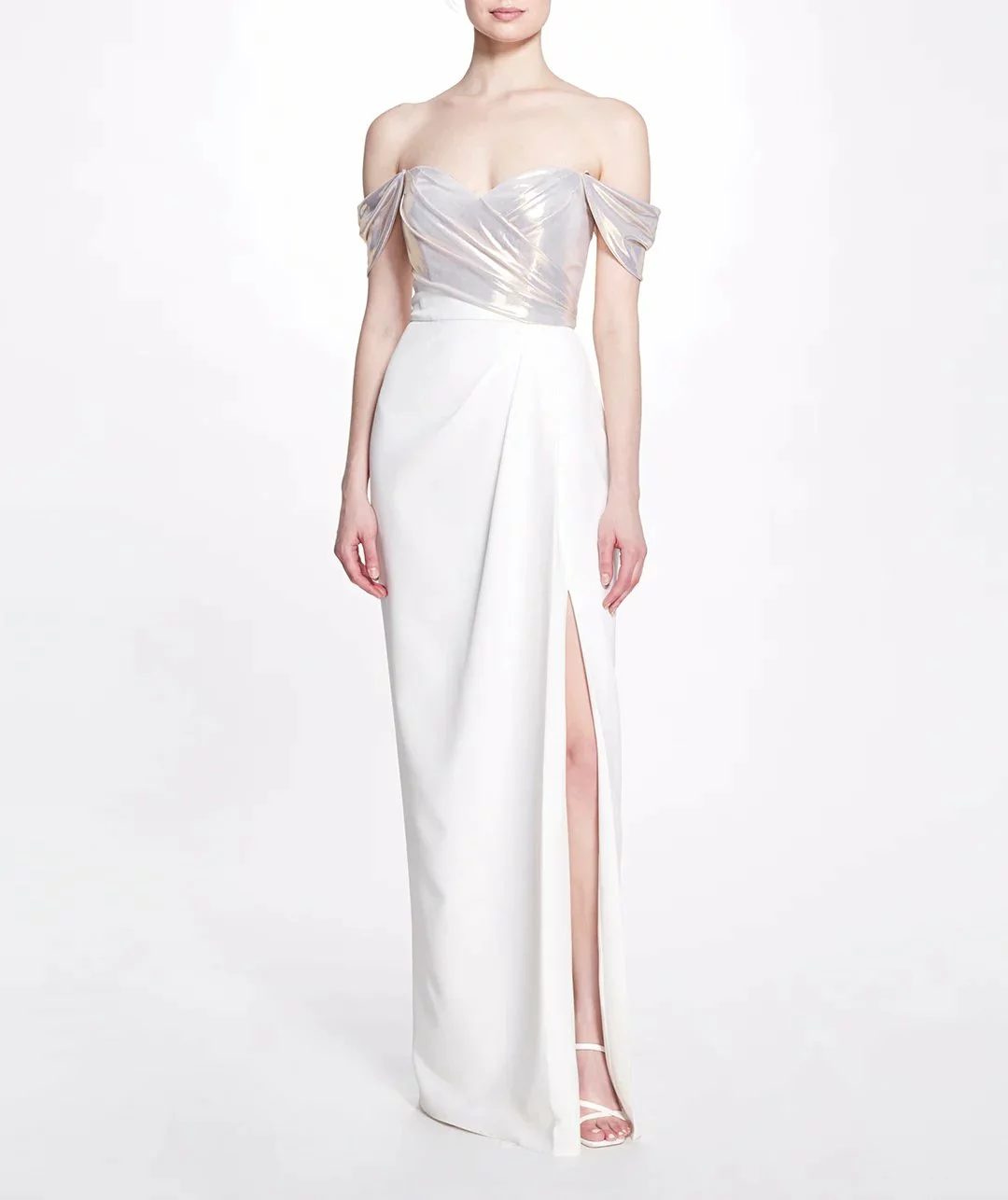 Marchesa Notte Off The Shoulder High Slit Gown 3 Marchesa Notte Off The Shoulder High Slit Gown