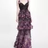 Marchesa Notte Ombré Tulle Gown - Black Multi -Deals Marchesa Store M00193461395195 3493996885