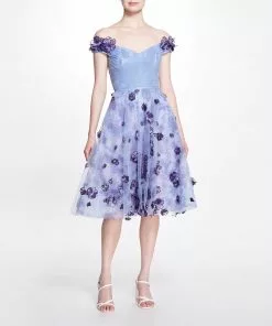 Marchesa Notte Floral Sweetheart Cocktail Dress