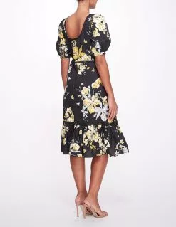 Marchesa Notte Sweetheart Neckline Floral Print Fitted Midi Dress -Deals Marchesa Store M00193461399452 4035873554