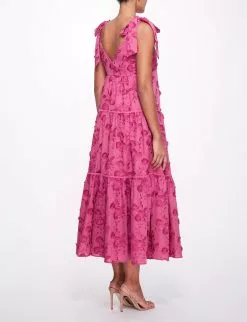 Marchesa Notte Tie Strap Maxi Dress - Pink -Deals Marchesa Store M00193461403586 3265663854