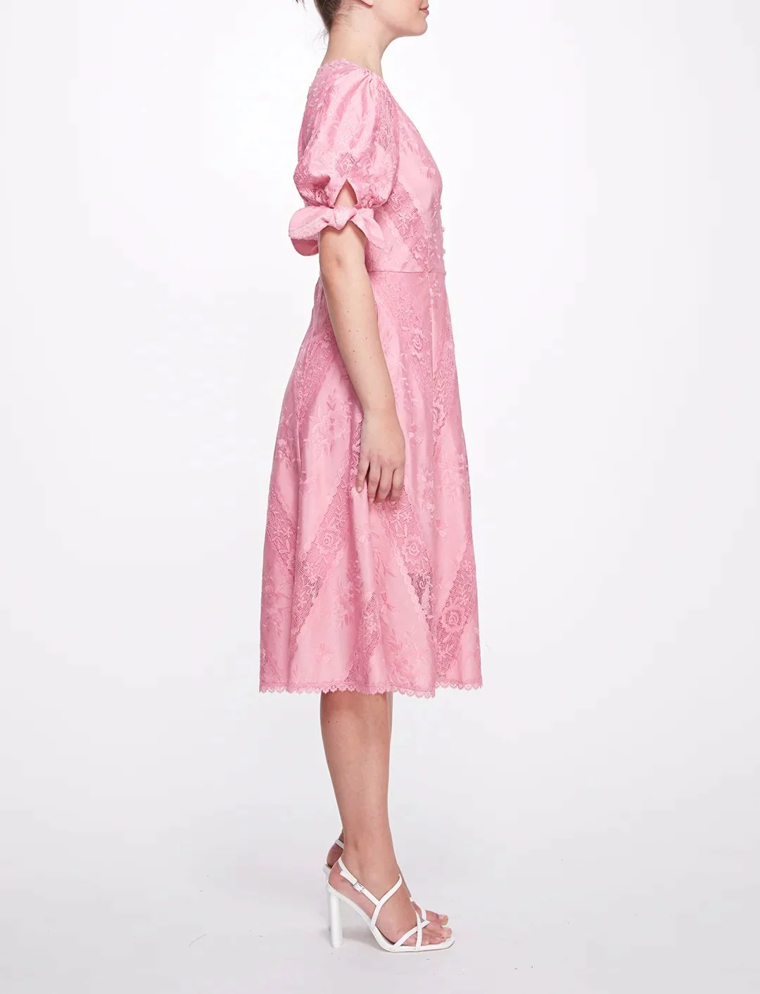 Marchesa Notte Floral Garden Tea Dress - Rose 5 Marchesa Notte Floral Garden Tea Dress - Rose - Image 3