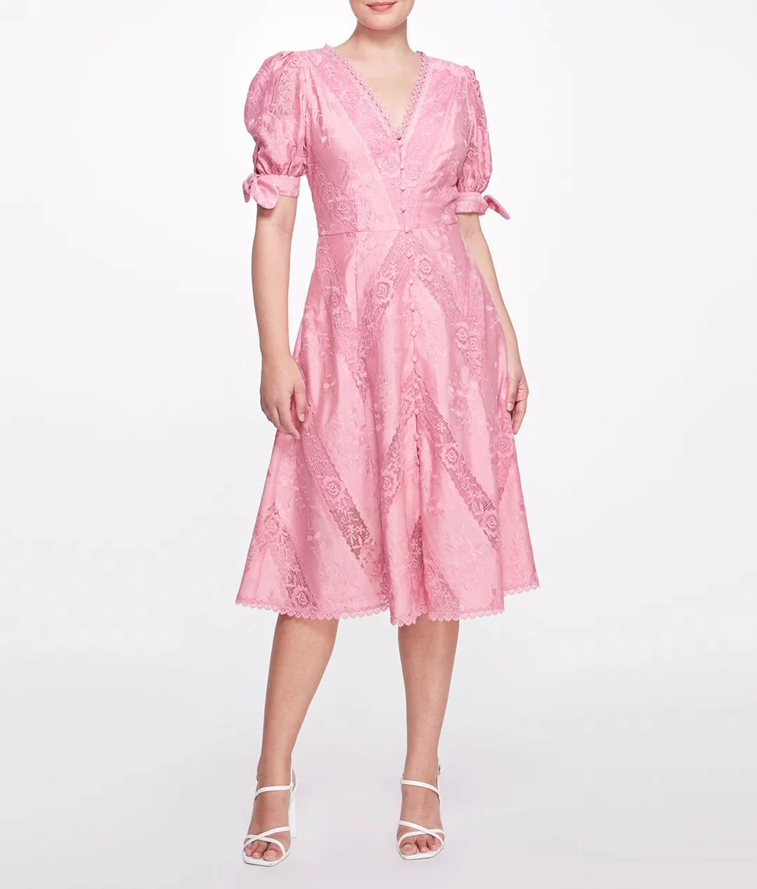Marchesa Notte Floral Garden Tea Dress - Rose 3 Marchesa Notte Floral Garden Tea Dress - Rose