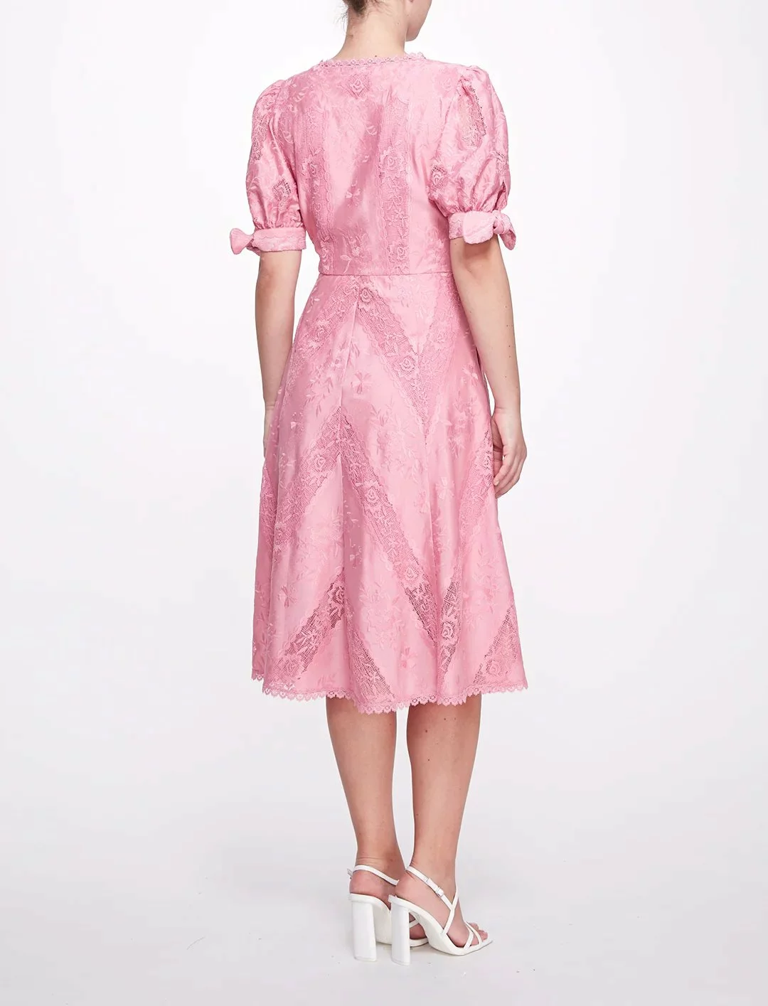 Marchesa Notte Floral Garden Tea Dress - Rose 6 Marchesa Notte Floral Garden Tea Dress - Rose - Image 4