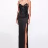 Marchesa Notte Sleeveless Beaded Stretch Charmeuse Column Gown