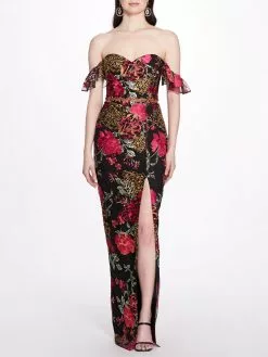 Marchesa Bridesmaids A-Line Embroidered Gown