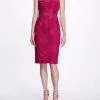 Marchesa Notte Boat Neck Fauna Cocktail Dress - Fuchsia -Deals Marchesa Store M00193461436027 367264990