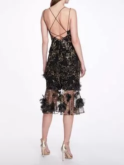 Marchesa Notte Strappy Cocktail Dress - Black -Deals Marchesa Store M00193461438137 2112599071