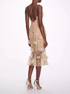 Marchesa Notte Strappy Cocktail Dress - Nude -Deals Marchesa Store M00193461438182 81573538