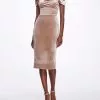 Marchesa Notte Velvet Cocktail Dress - Mink -Deals Marchesa Store M00193461438724 2588009345