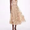 Marchesa Notte Sleeveless Embroidered Tea-Length Gown - Nude -Deals Marchesa Store M00193461440420 3337683281