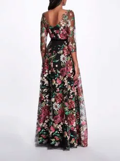 Marchesa Notte Embroidered Floral Gown -Deals Marchesa Store M00193461442493 4051551233