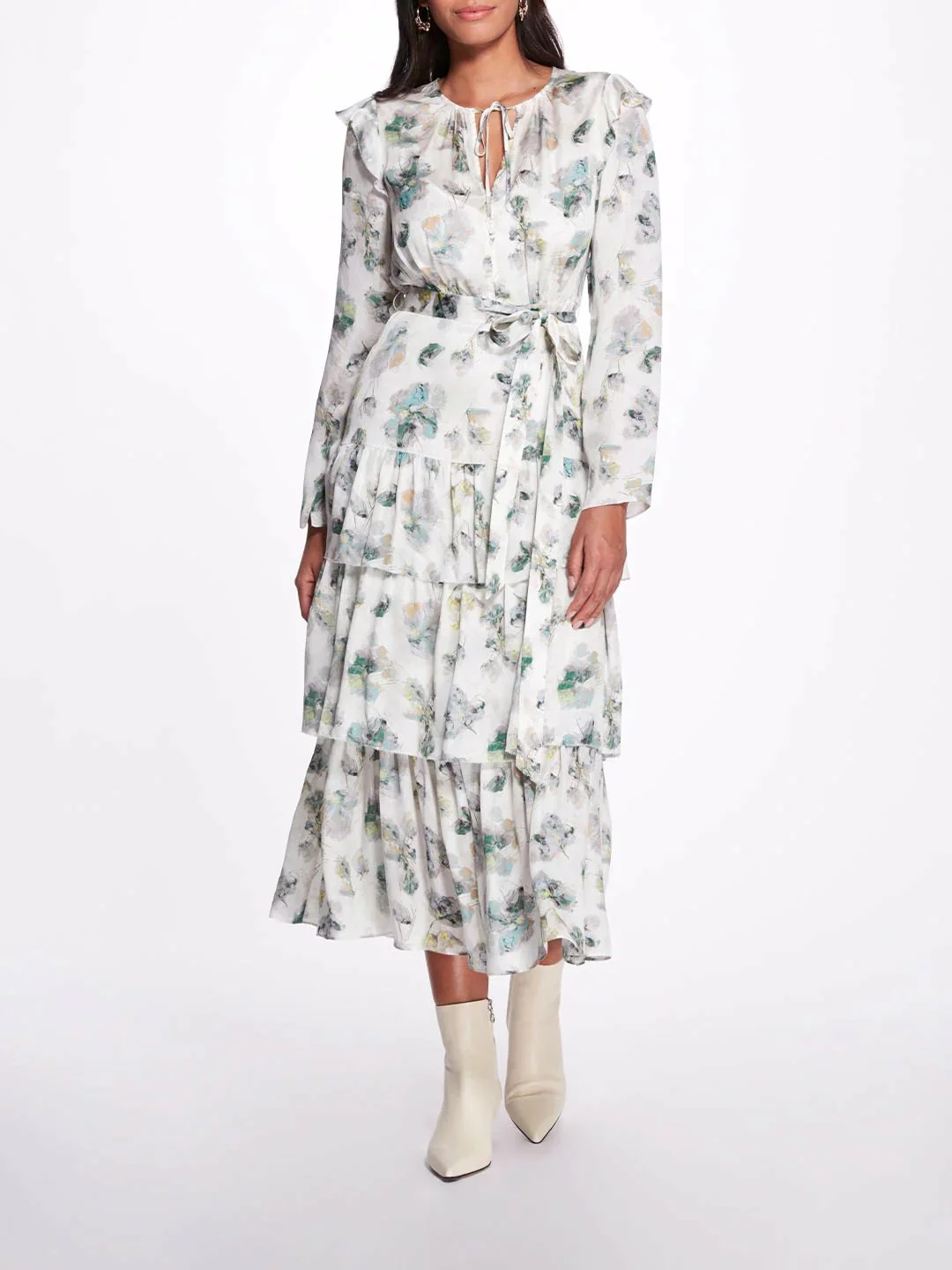 Marchesa Notte Amber Dress - Teal Multi 3 Marchesa Notte Amber Dress - Teal Multi