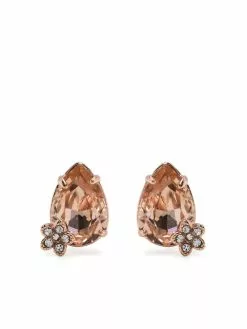 Marchesa Notte Rose Pear Stone Stud Earrings